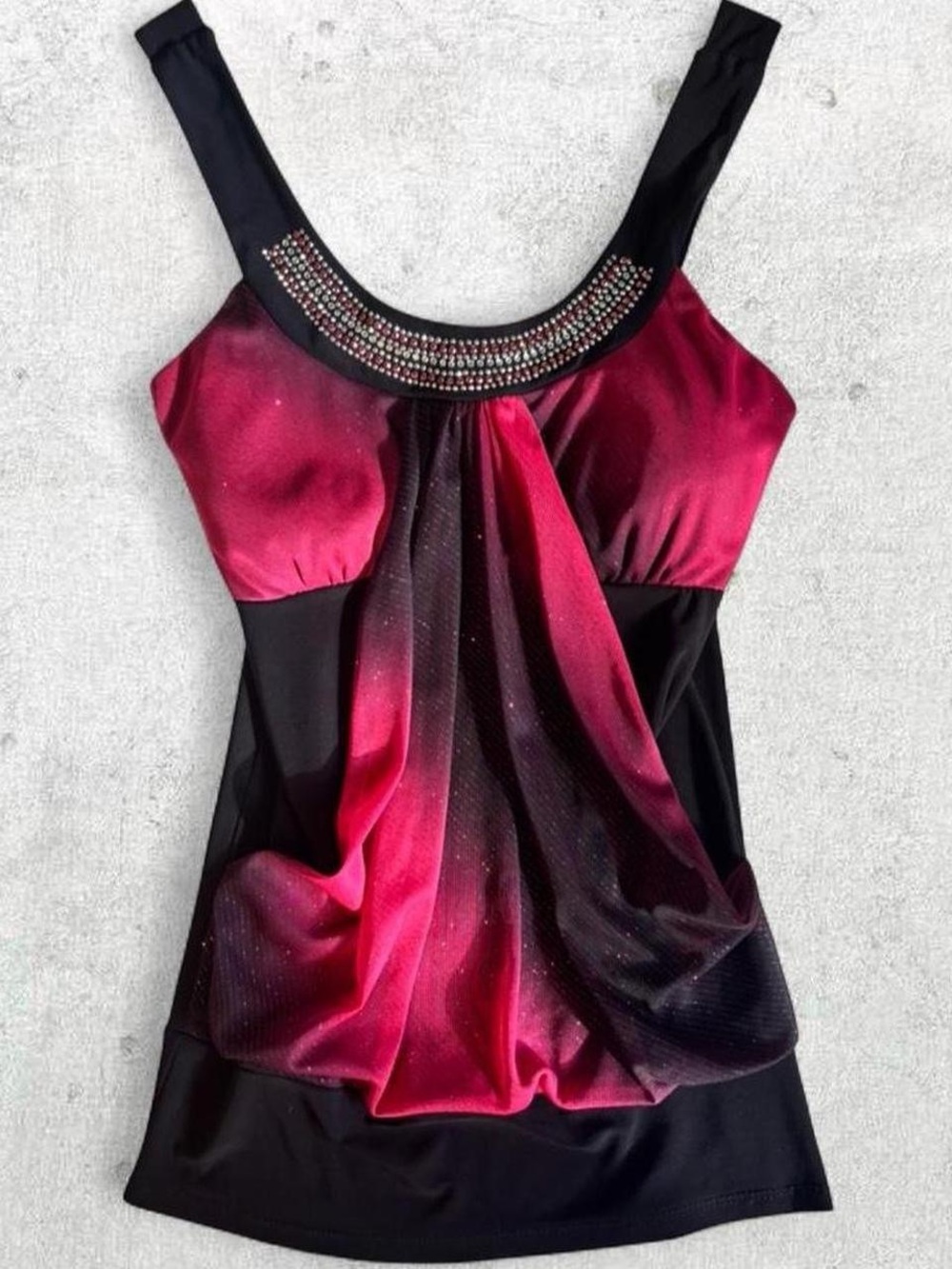 Y2K/Vintage Gidani Pink & Black Scoop Tank Top